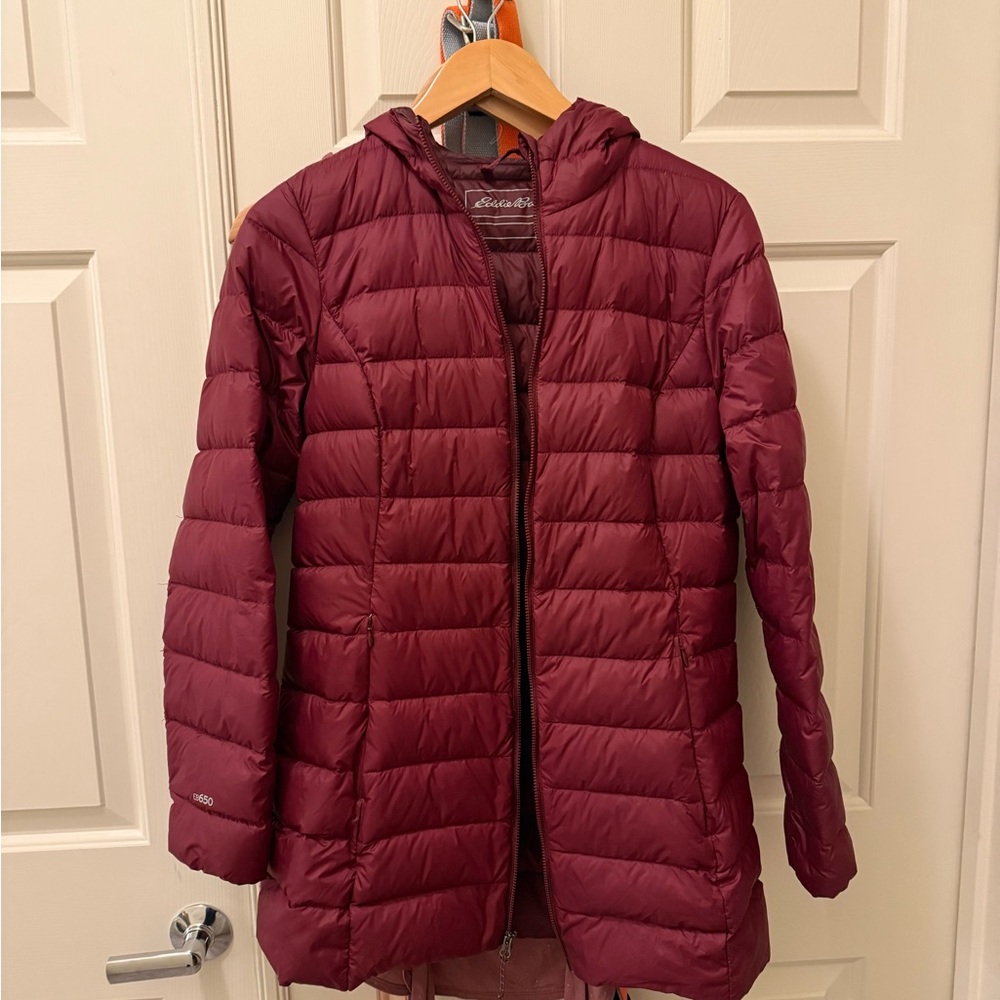 Eddie Bauer Women's EB650 Burgundy Puffer Jacket
